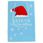 Baby's eerste kerstblauwe kerstblauwe kerstkerstke medium cadeauzakje (Voorkant)