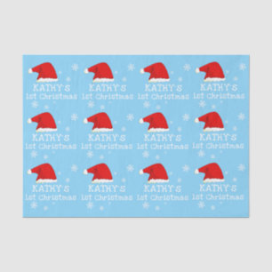 Baby's eerste kerstblauwe kerstblauwe kerstkerstke tissuepapier