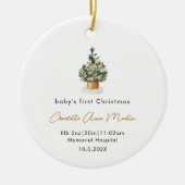 Baby's eerste kerstboom geboorte start foto keramisch ornament (Voorkant)