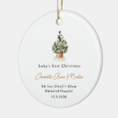 Baby's eerste kerstboom geboorte start foto keramisch ornament (Links)