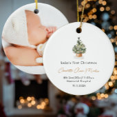 Baby's eerste kerstboom geboorte start foto keramisch ornament