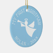 Baby's eerste kerstboomengel ornament met naam (Rechts)