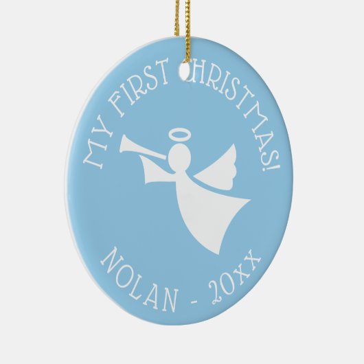 Baby's eerste kerstboomengel ornament met naam (Rechts)
