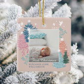 Baby's eerste kerstboomfoto Foto Keramisch Ornament