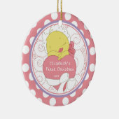 Baby's eerste kerstboomgaard Edeloze Duck Keramisch Ornament (Rechts)