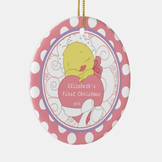 Baby's eerste kerstboomgaard Edeloze Duck Keramisch Ornament (Rechts)