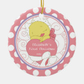 Baby's eerste kerstboomgaard Edeloze Duck Keramisch Ornament (Voorkant)