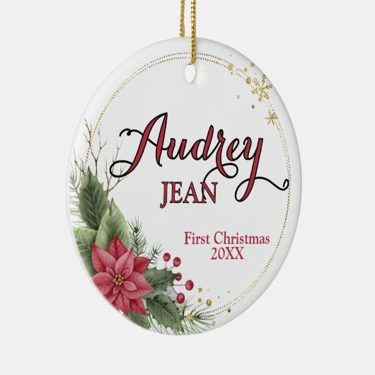 Baby's eerste kerstboomOrnament Keramisch Ornament (Rechts)