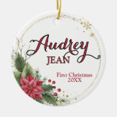 Baby's eerste kerstboomOrnament Keramisch Ornament (Voorkant)