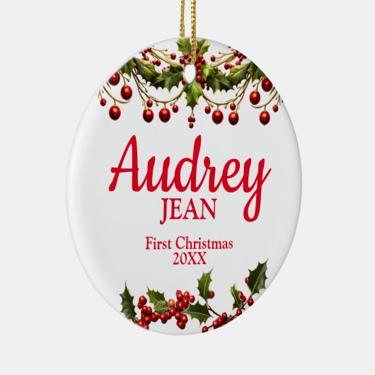 Baby's eerste kerstboomOrnament Keramisch Ornament (Rechts)