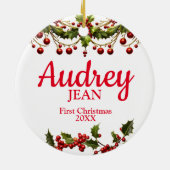 Baby's eerste kerstboomOrnament Keramisch Ornament (Achterkant)