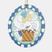 Baby's eerste kerstboomschildpad keramisch ornament (Links)