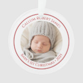 Baby's eerste kerstboomversiering 2025 met foto ornament (voorkant)