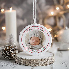Baby's eerste kerstboomversiering 2025 met foto ornament