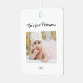 Baby's eerste kerstboomversiering metalen ornament (Voorkant links)