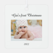 Baby's eerste kerstboomversiering metalen ornament (Achterkant)