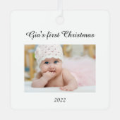 Baby's eerste kerstboomversiering metalen ornament (Voorkant)
