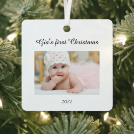 Baby's eerste kerstboomversiering metalen ornament