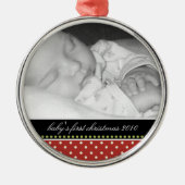 Baby's eerste kerstboomversieringen metalen ornament (Voorkant)