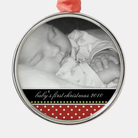 Baby's eerste kerstboomversieringen metalen ornament (Voorkant)