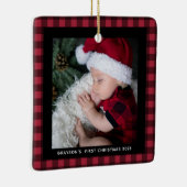 Baby's eerste kerstbuffet foto 2 foto keramisch ornament (Rechts)