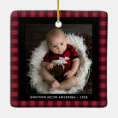 Baby's eerste kerstbuffet foto 2 foto keramisch ornament (Achterkant)