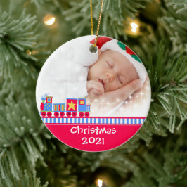 Baby's eerste kerstcadeau Choo-trein Keramisch Ornament