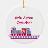 Baby's eerste kerstcadeau Choo-trein Keramisch Ornament (Achterkant)