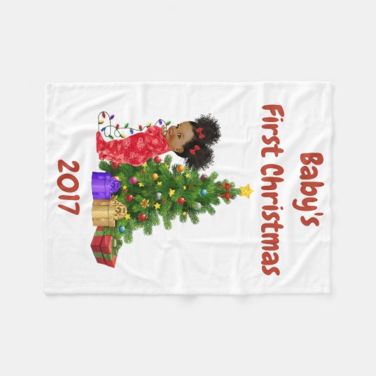 Baby's eerste kerstcadeau fleece deken (Voorkant (Horizontaal))