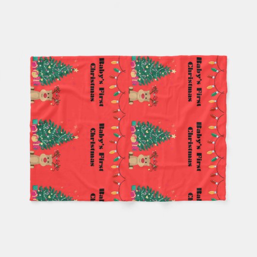 Baby's eerste kerstcadeau fleece deken (Voorkant (Horizontaal))