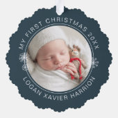 Baby's eerste kerstcadeau foto ornament kaart (Achterkant)