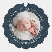 Baby's eerste kerstcadeau foto ornament kaart (Voorkant)