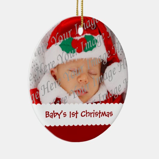 Baby's eerste kerstcadeau fotoversiering keramisch ornament (Rechts)