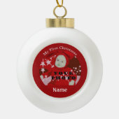 Baby's eerste kerstcadeaufoto, aangepast Ornament  (Voorkant)