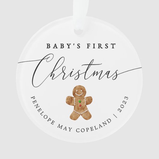 Baby's eerste kerstcadeaufoto ornament (voorkant)