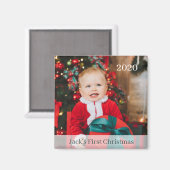 Baby's eerste kerstcadeaufotomagneet magneet (Voorkant / Achterkant)