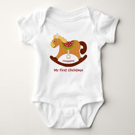Baby's eerste kerstcadeaupaard romper (Voorkant)