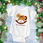 Baby's eerste kerstcadeaupaard romper