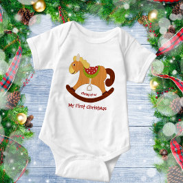 Baby's eerste kerstcadeaupaard romper