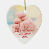 Baby's eerste kerstcadeaupatroon keramisch ornament (Rechts)