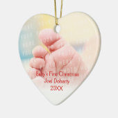 Baby's eerste kerstcadeaupatroon keramisch ornament (Links)