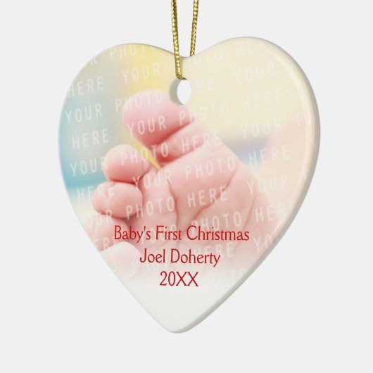 Baby's eerste kerstcadeaupatroon keramisch ornament (Links)