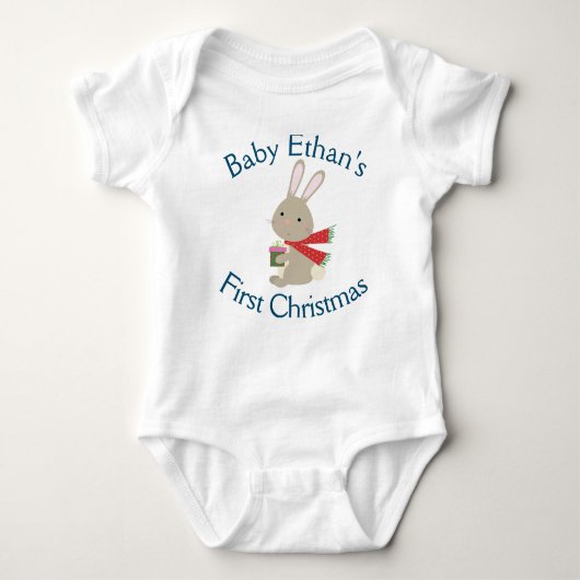  baby's eerste kerstcadeautje Baby Romper (Voorkant)