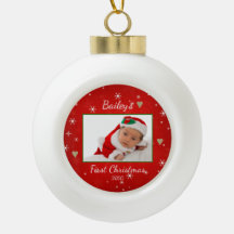 Baby's eerste kerstcadeautje Foto rood hart