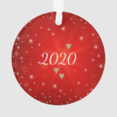 Baby's eerste kerstcadeautje Foto rood hart Ornament (achterkant)