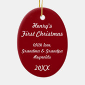 Baby's eerste kerstcadeautje keramisch ornament (Achterkant)