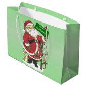 Baby's eerste kerstcadeautje kerstman groot cadeauzakje (Achterkant Gekanteld)