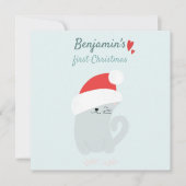 Baby's eerste kerstcadeautje Kitten. Santa Hats Feestdagenkaart (Voorkant)