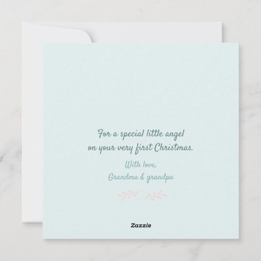 Baby's eerste kerstcadeautje Kitten. Santa Hats Feestdagenkaart (Achterkant)