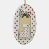 Baby's eerste kerstcadeautje Label-sieremmer Keramisch Ornament (Rechts)